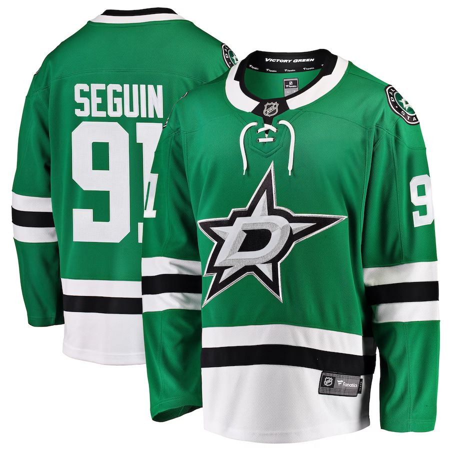 Men Dallas Stars 91 Tyler Seguin Fanatics Branded Green Breakaway Player NHL Jersey